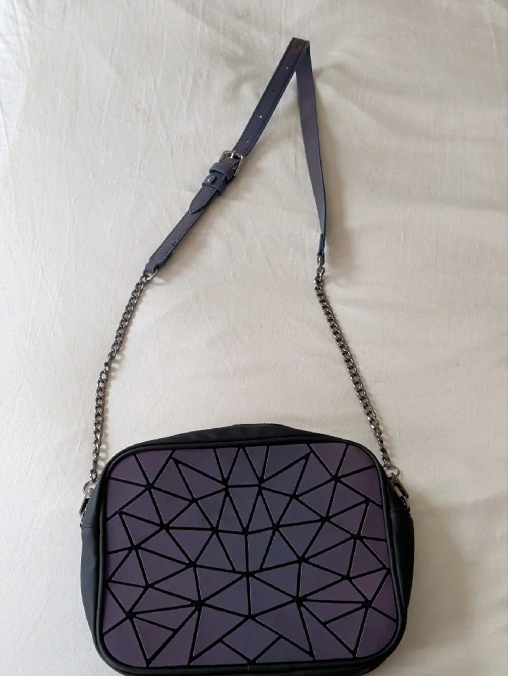 Purple Geometric Crossbody Bag by